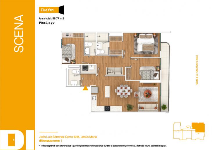 Plano del modelo Y01 del proyecto SCENA en Jesus Maria