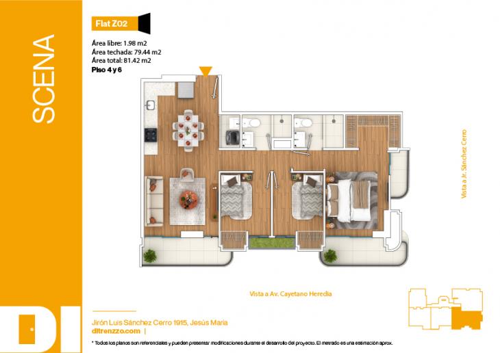 Plano del modelo Z02 del proyecto SCENA en Jesus Maria