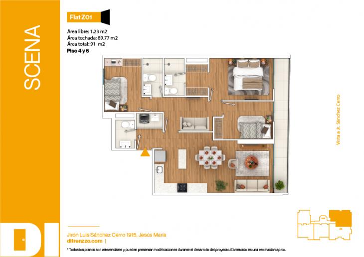 Plano del modelo Z01 del proyecto SCENA en Jesus Maria