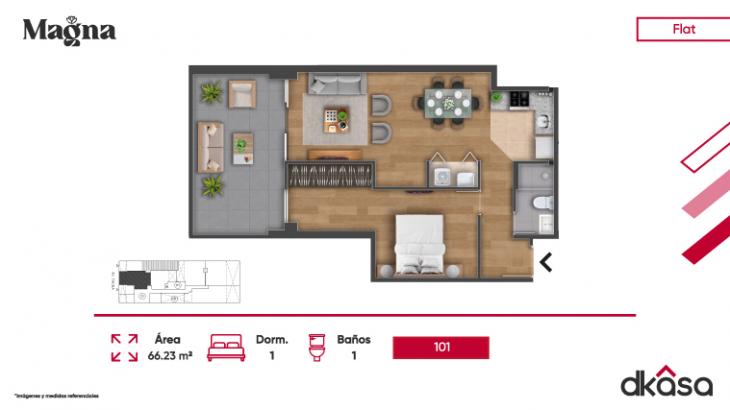 Plano del modelo 101 del proyecto Magna en San Miguel