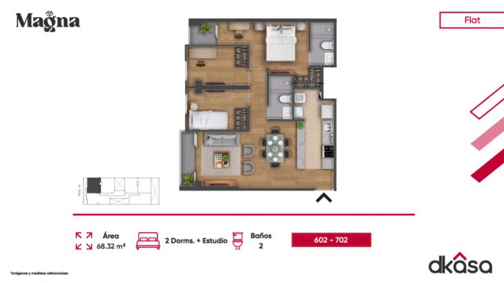 Plano del modelo X02 del proyecto Magna en San Miguel