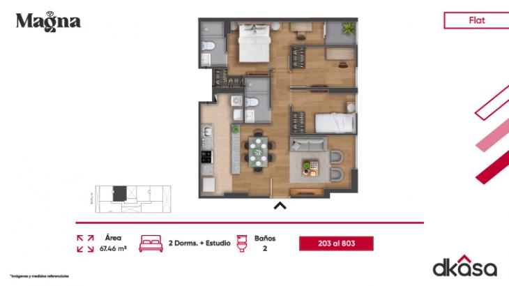 Plano del modelo X03 del proyecto Magna en San Miguel