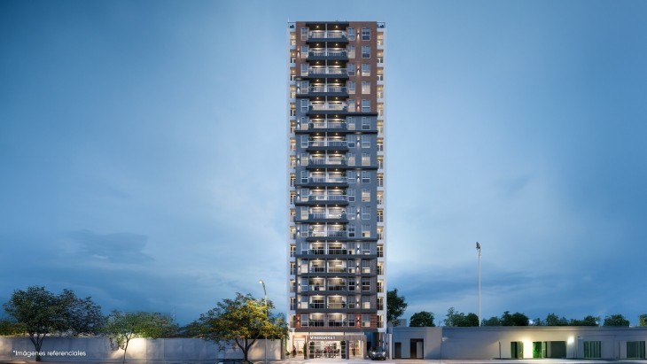 Fachada principal del proyecto Lucca en San Miguel