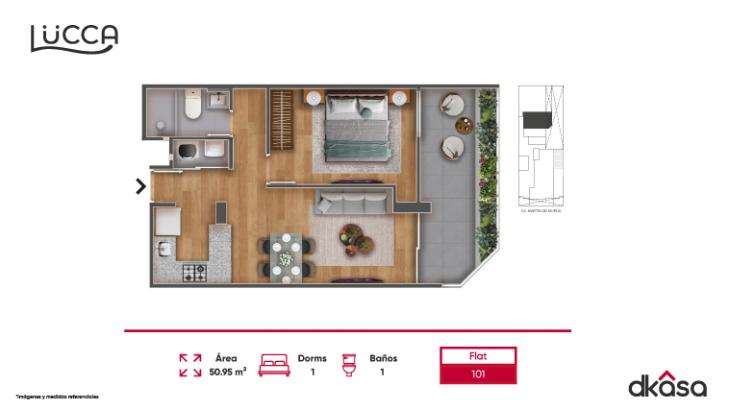 Plano del modelo 101 del proyecto Lucca en San Miguel