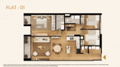 Plano del modelo FLAT-01 del proyecto Barrenechea (1035) en San Borja