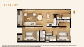 Plano del modelo FLAT-02 del proyecto Barrenechea (1035) en San Borja