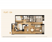 Plano del modelo FLAT-04 del proyecto Barrenechea (1035) en San Borja