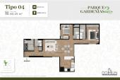 Plano del modelo Tipo 04 del proyecto Parque Gardenias 2 en Santiago De Surco