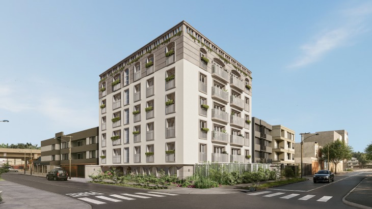 Fachada principal del proyecto Dimora Park en San Borja