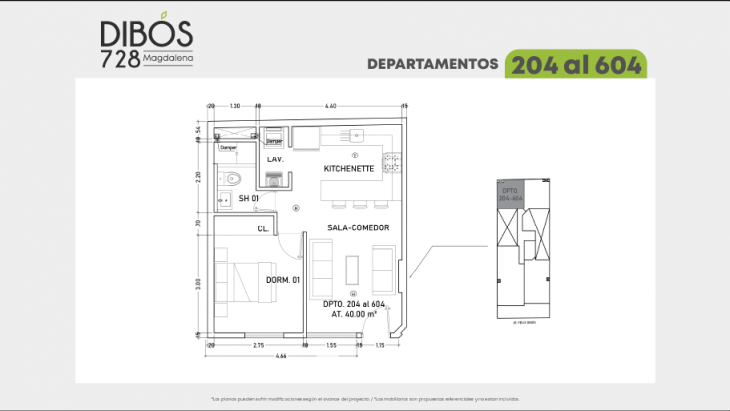 Plano del modelo X04 del proyecto Dibós 728 en Magdalena Del Mar