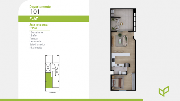 Plano del modelo 101 del proyecto Dibós 728 en Magdalena Del Mar