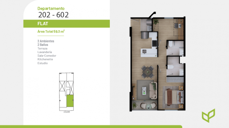 Plano del modelo X02 del proyecto Dibós 728 en Magdalena Del Mar