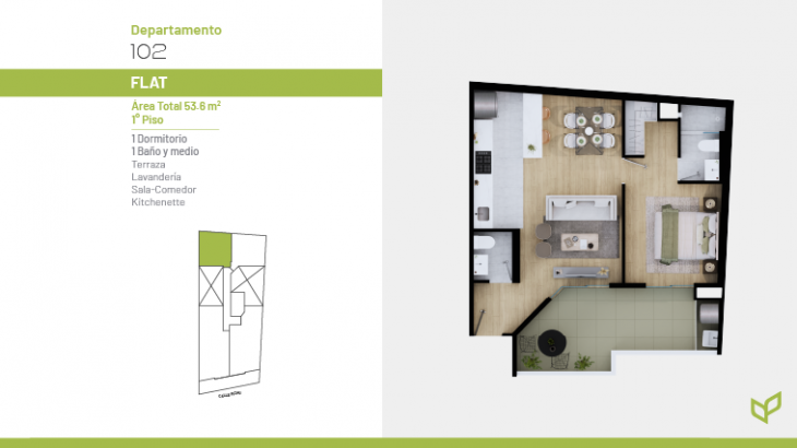 Plano del modelo 102 del proyecto Vivapark 150 en San Miguel