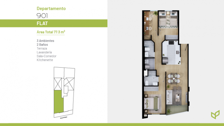 Plano del modelo 901 del proyecto Vivapark 150 en San Miguel