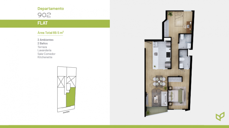 Plano del modelo 902 del proyecto Vivapark 150 en San Miguel