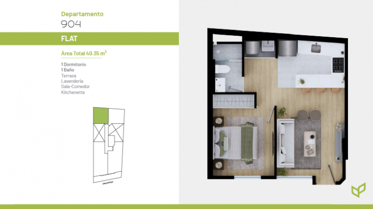 Plano del modelo 904 del proyecto Vivapark 150 en San Miguel
