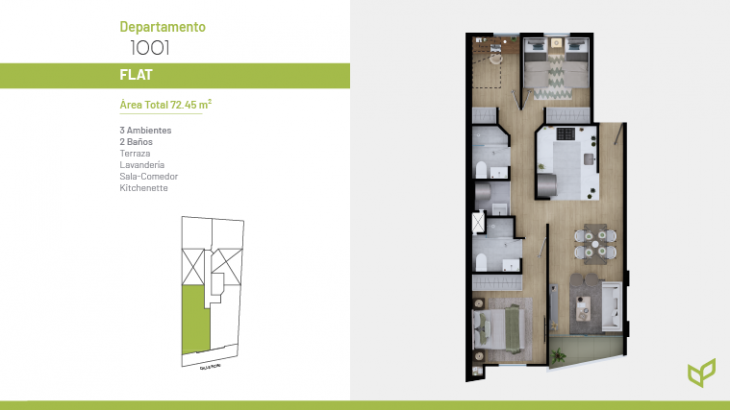 Plano del modelo 1001 del proyecto Vivapark 150 en San Miguel