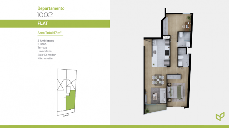 Plano del modelo 1002 del proyecto Vivapark 150 en San Miguel
