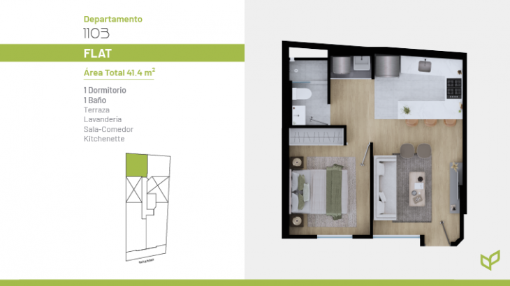 Plano del modelo 1003 del proyecto Vivapark 150 en San Miguel
