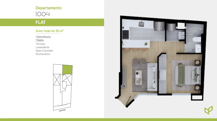 Plano del modelo 1004 del proyecto Vivapark 150 en San Miguel