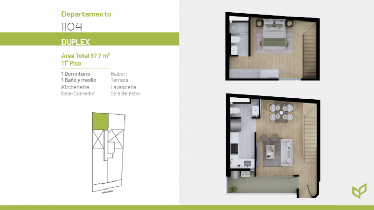 Plano del modelo 1104 del proyecto Vivapark 150 en San Miguel