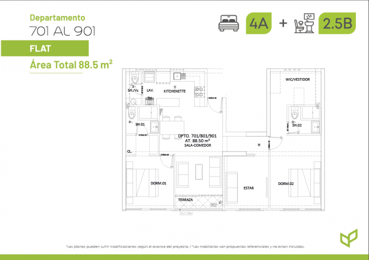 Plano del modelo 701 del proyecto Dalí Park en Lince