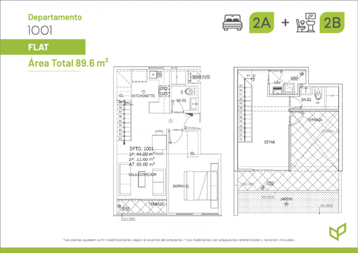 Plano del modelo 1001 del proyecto Dalí Park en Lince