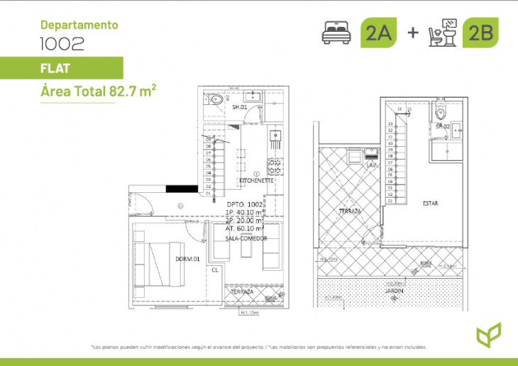 Plano del modelo 1002 del proyecto Dalí Park en Lince