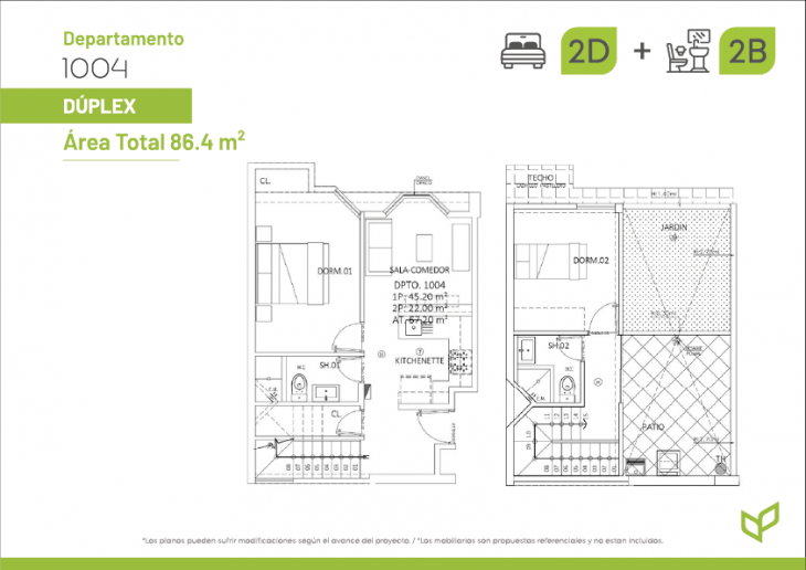 Plano del modelo 1004 del proyecto Dalí Park en Lince