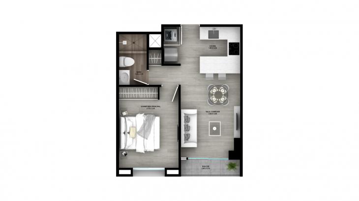 Plano del modelo 5B del proyecto Element en Surquillo