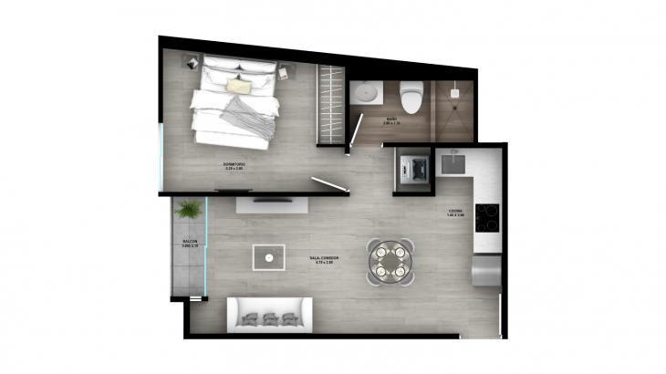 Plano del modelo 11B del proyecto Element en Surquillo