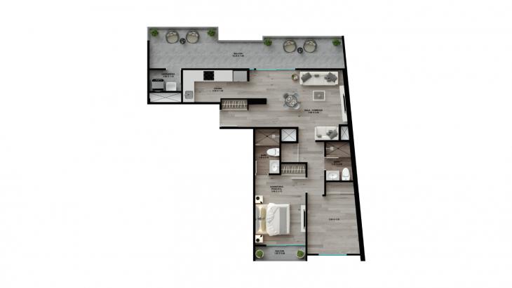 Plano del modelo 15A del proyecto Element en Surquillo