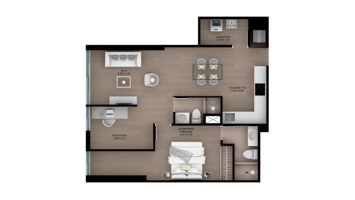 Plano del modelo Tipo 17A del proyecto ACACIAS en Miraflores