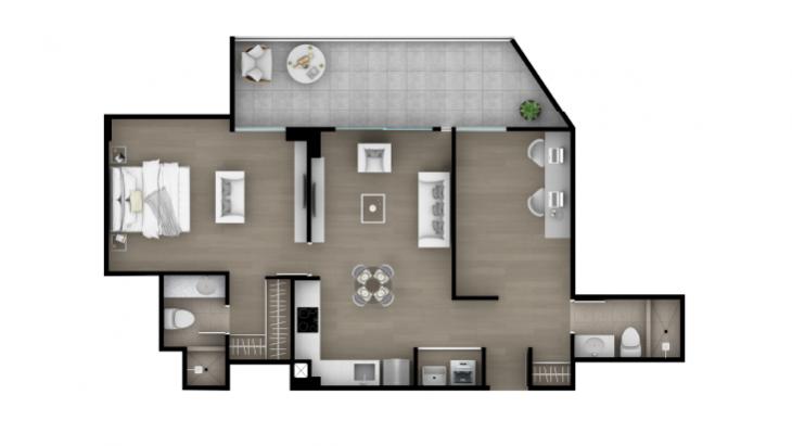 Plano del modelo Tipo 15A del proyecto ACACIAS en Miraflores