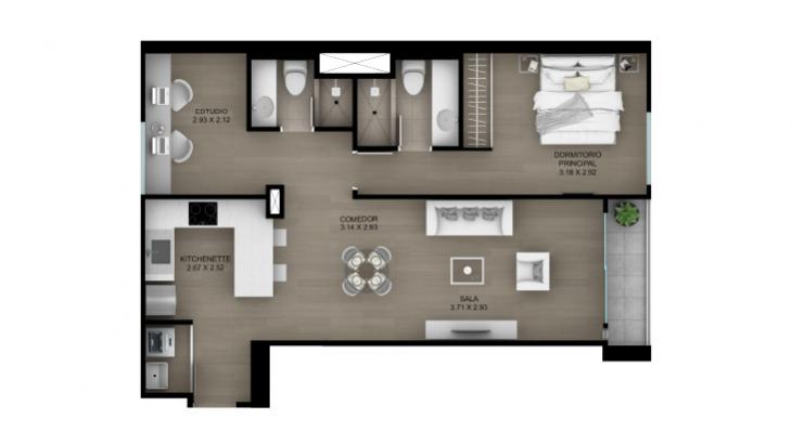 Plano del modelo Tipo 18 del proyecto ACACIAS en Miraflores