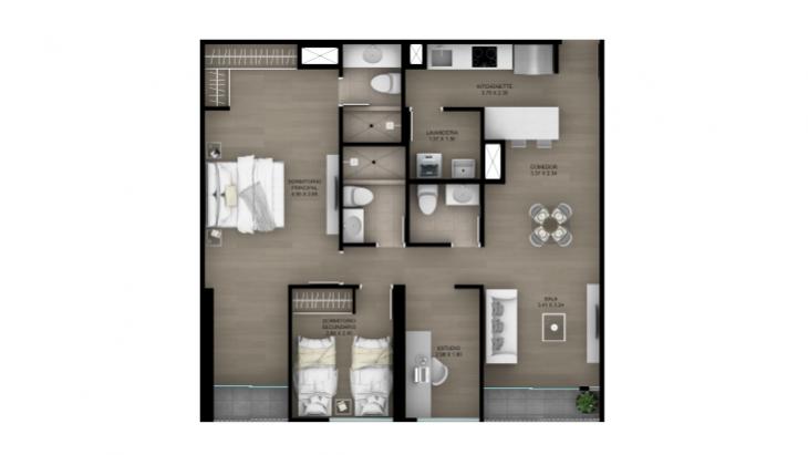 Plano del modelo Tipo 19 del proyecto ACACIAS en Miraflores