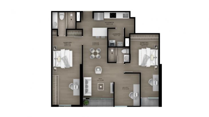 Plano del modelo Tipo 20 del proyecto ACACIAS en Miraflores