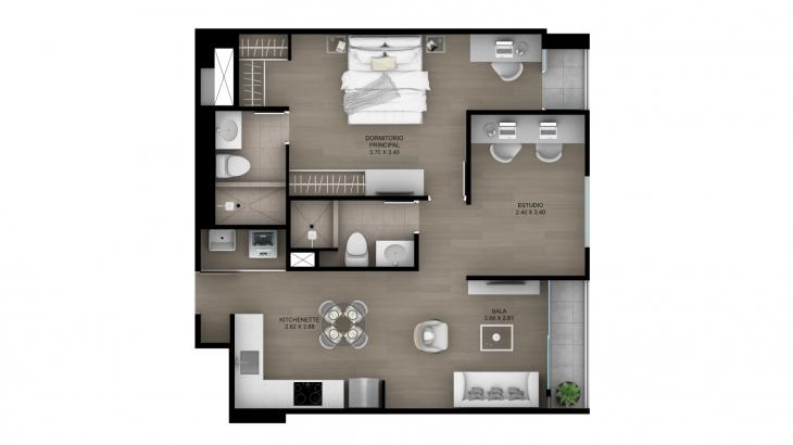 Plano del modelo Tipo 3 del proyecto ACACIAS en Miraflores