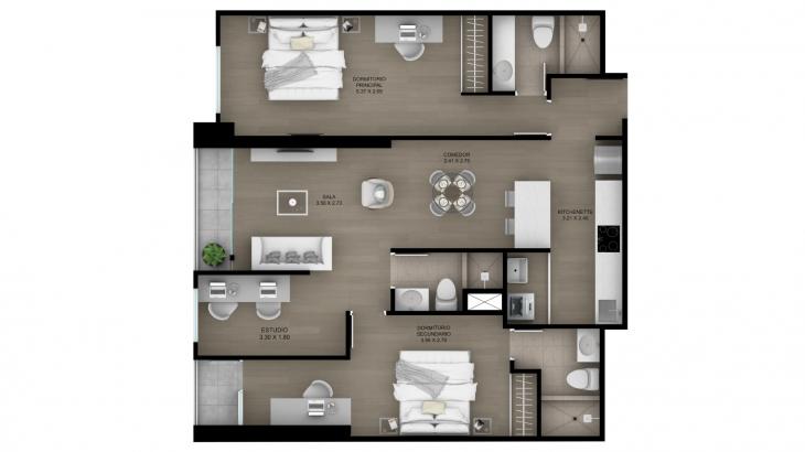 Plano del modelo Tipo 6 del proyecto ACACIAS en Miraflores