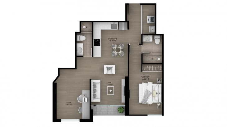 Plano del modelo Tipo 9 del proyecto ACACIAS en Miraflores