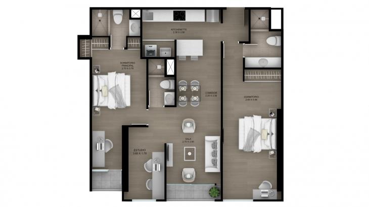 Plano del modelo Tipo 10 del proyecto ACACIAS en Miraflores