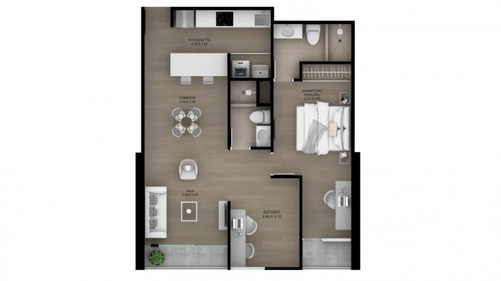Plano del modelo Tipo 11 del proyecto ACACIAS en Miraflores