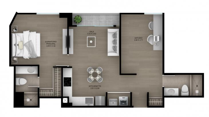 Plano del modelo Tipo 15 del proyecto ACACIAS en Miraflores