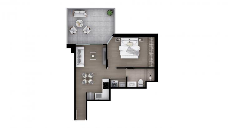 Plano del modelo Tipo 16 del proyecto Grau 10 en Barranco