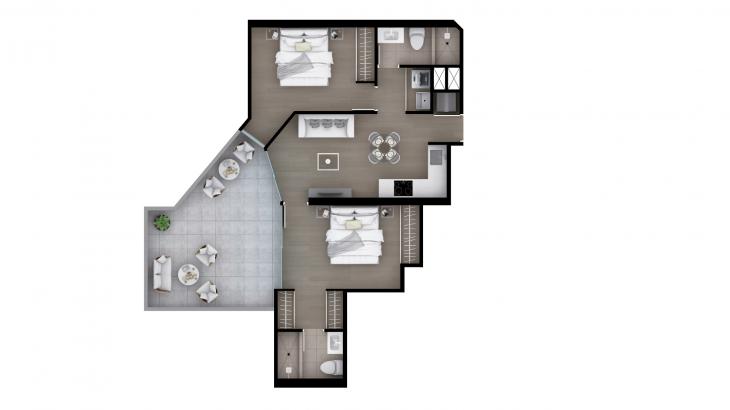 Plano del modelo Tipo 17 del proyecto Grau 10 en Barranco