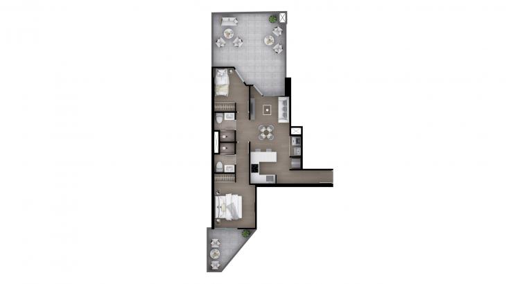 Plano del modelo Tipo 18 del proyecto Grau 10 en Barranco