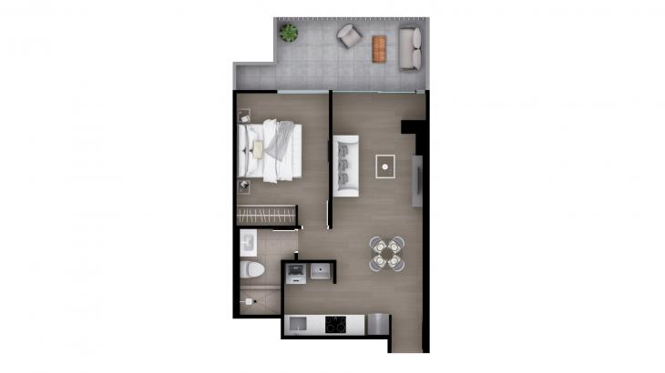 Plano del modelo Tipo 9A del proyecto Grau 10 en Barranco