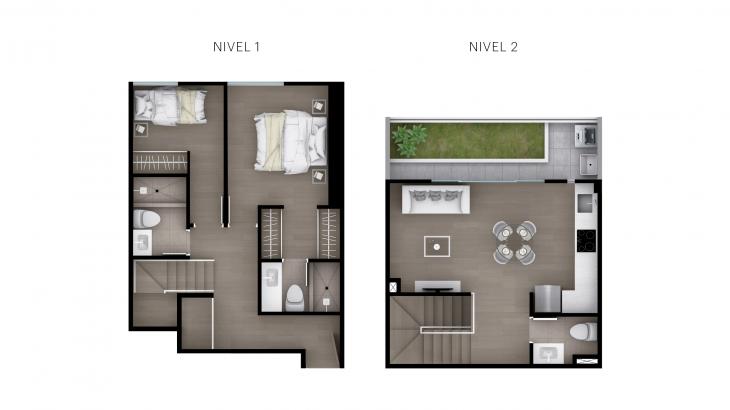 Plano del modelo Tipo 21 del proyecto Grau 10 en Barranco