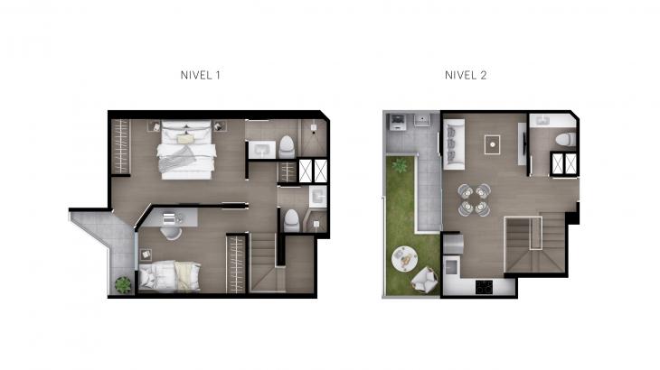 Plano del modelo Tipo 23 del proyecto Grau 10 en Barranco