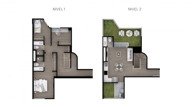 Plano del modelo Tipo 24 del proyecto Grau 10 en Barranco